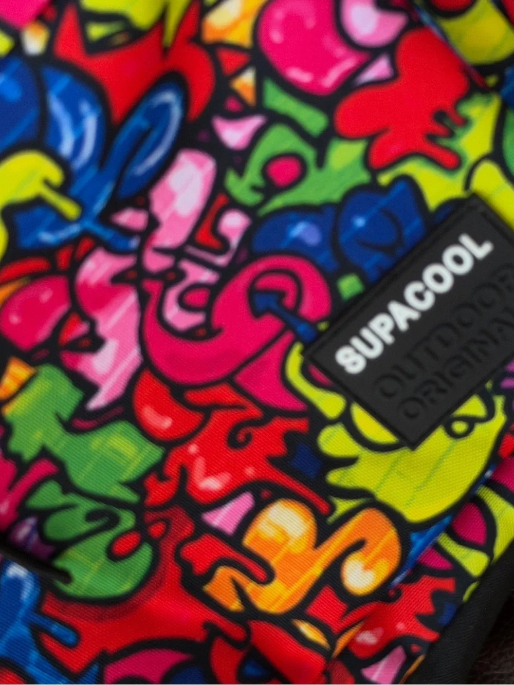 Multicolor Graffiti Print Backpack -  “SUPACOOL”
